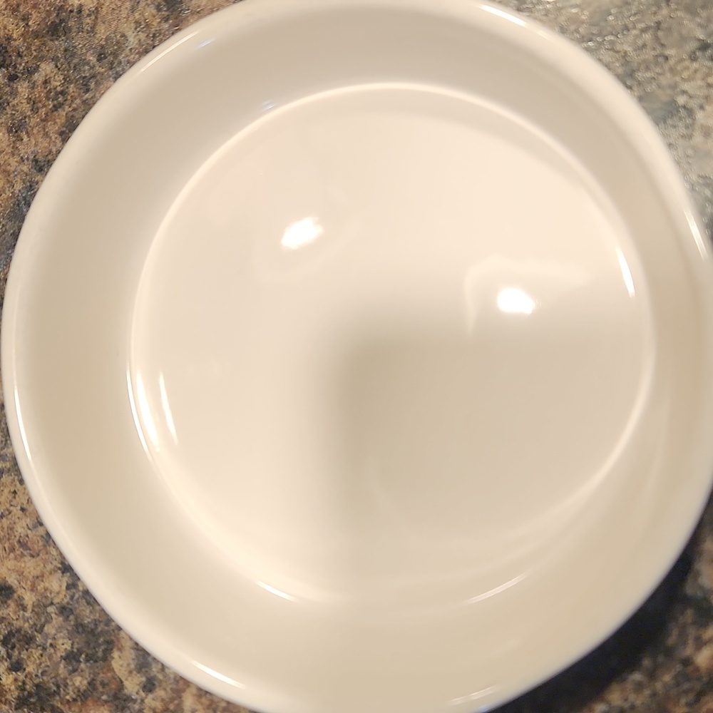 EUC Rae Dunn White 'Devour' 5" Ceramic Cat Or Dog Bowl - Picture 2 of 4